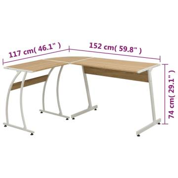 L-Shaped Oak Corner Desk - Stylish & Durable Office Furniture