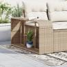 Storage Shelves 2 pcs Beige Poly Rattan - Durable Outdoor Storage