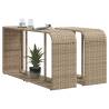 Storage Shelves 2 pcs Beige Poly Rattan - Durable Outdoor Storage