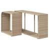 Storage Shelves 2 pcs Beige Poly Rattan - Durable Outdoor Storage