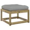 Garden Footstool with Cushions - Impregnated Wood Pine