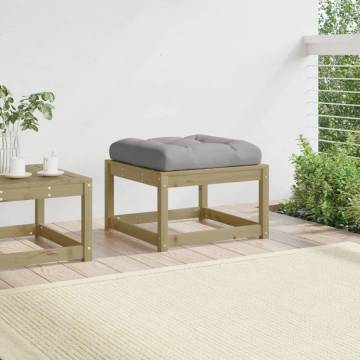 Garden Footstool with Cushions - Impregnated Wood Pine