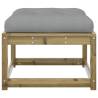 Garden Footstool with Cushions - Impregnated Wood Pine