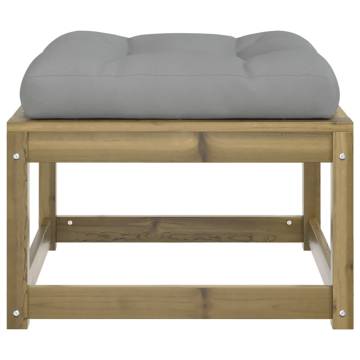 Garden Footstool with Cushions - Impregnated Wood Pine