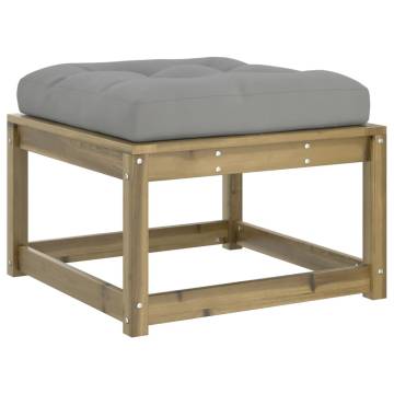 Garden Footstool with Cushions - Impregnated Wood Pine