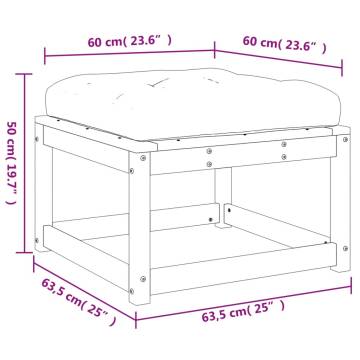 Garden Footstool with Cushions - Impregnated Wood Pine