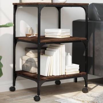 3-Tier Brown Oak Printer Stand - Stylish & Versatile | HipoMarket