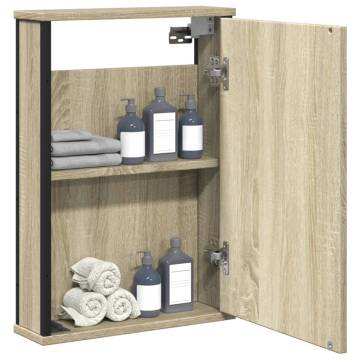 Sonoma Oak Bathroom Mirror Cabinet – 42x12x60 cm