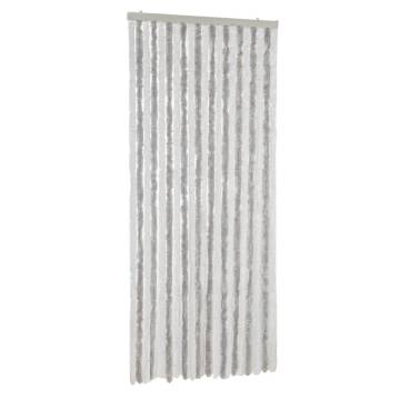 Fly Curtain Light Grey & White - 90x200 cm Chenille | HipoMarket