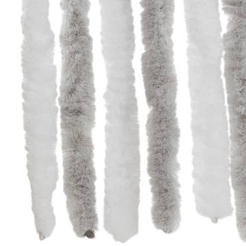 Fly Curtain Light Grey & White - 90x200 cm Chenille | HipoMarket