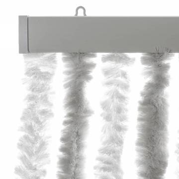 Fly Curtain Light Grey & White - 90x200 cm Chenille | HipoMarket