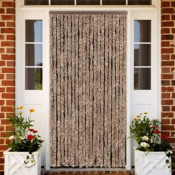 Fly Curtain Beige & Dark Brown 56x185 cm - Chenille Solution