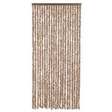 Fly Curtain Beige & Dark Brown 56x185 cm - Chenille Solution