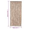 Fly Curtain Beige & Dark Brown 56x185 cm - Chenille Solution