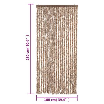 Fly Curtain Beige & Dark Brown 100x230 cm | Insect Protection