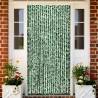 Fly Curtain Green and White 100x200 cm Chenille Colour green and white Size 100 x 200 cm 