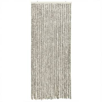 Fly Curtain in Light & Dark Grey - 100x230 cm Chenille