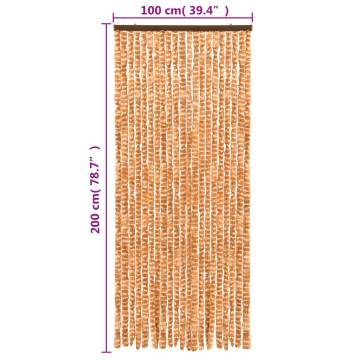 Fly Curtain Ochre and White 100x200 cm Chenille – Insect Protection