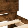 Bed Frame with Headboard & LED Lights - Smoked Oak 75x190 cm