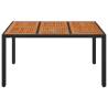 Garden Table with Wooden Top - Black 150x90x75 cm | HipoMarket