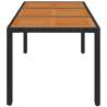 Garden Table with Wooden Top - Black 150x90x75 cm | HipoMarket