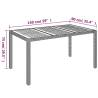 Garden Table with Wooden Top - Black 150x90x75 cm | HipoMarket