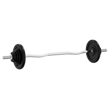 60 kg Barbell with Plates - Cast Iron & Chrome | HipoMarket