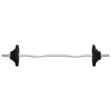 60 kg Barbell with Plates - Cast Iron & Chrome | HipoMarket