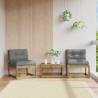 Garden Sofas with Cushions - 2pc Impregnated Pine Wood Set