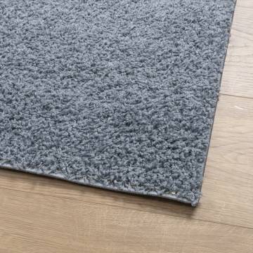 Shaggy Blue Rug 120x120 cm - Soft High Pile Area Rug