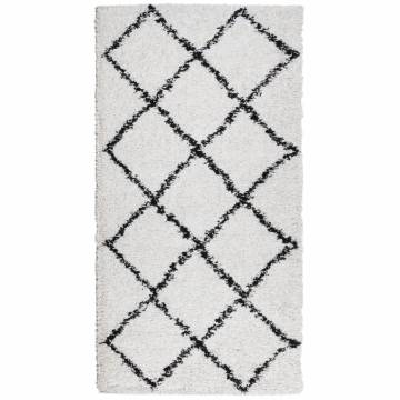 Shaggy Rug High Pile Cream & Black 80x150 cm - Hipomarket