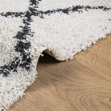 Shaggy Rug High Pile Cream & Black 80x150 cm - Hipomarket