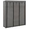 Wardrobe with Compartments and Rods Grey 150x45x175 cm Fabric Colour grey Quantity in Package 1 Amount 