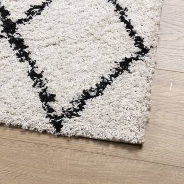 Shaggy Rug High Pile Cream & Black 160x160 cm | Hipo Market