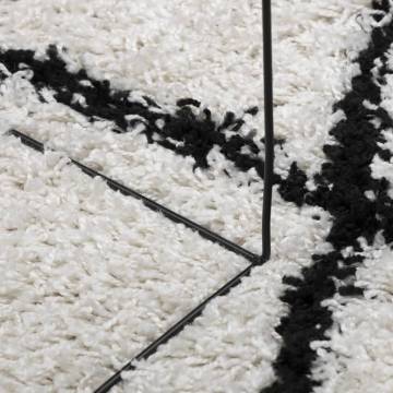 Shaggy Rug High Pile Cream & Black 160x160 cm | Hipo Market