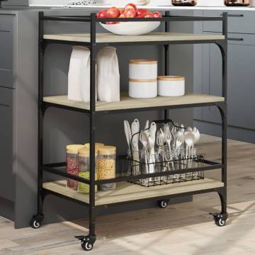 Kitchen Trolley Sonoma Oak - Stylish & Functional Storage