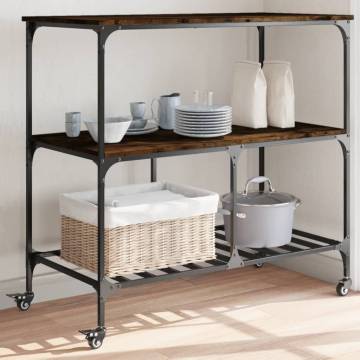 Kitchen Trolley Smoked Oak - Durable & Stylish Storage Solution