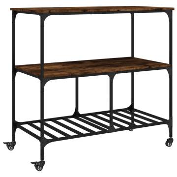 Kitchen Trolley Smoked Oak - Durable & Stylish Storage Solution