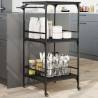 Kitchen Trolley Black 60.5x50x105 cm Engineered Wood Colour black 