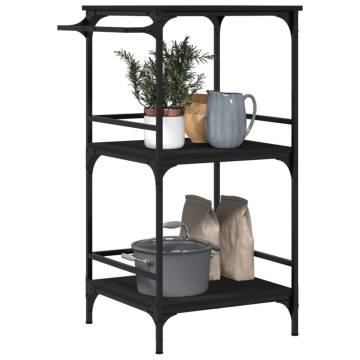 Kitchen Trolley Black 60.5x50x105 cm - Stylish Storage Solution