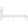 White Metal Bed Frame with Headboard - 140x200 cm