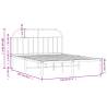 White Metal Bed Frame with Headboard - 140x200 cm