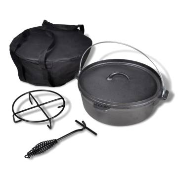 Durable 5.6L Dutch Oven with Accessories for Versatile Cooking