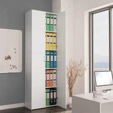 Elegant White Office Cabinet 60x32x190 cm - HipoMarket