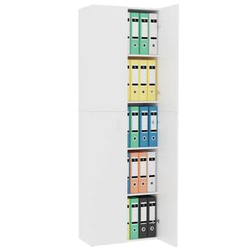 Elegant White Office Cabinet 60x32x190 cm - HipoMarket