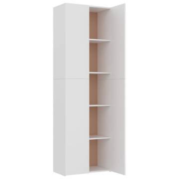 Elegant White Office Cabinet 60x32x190 cm - HipoMarket