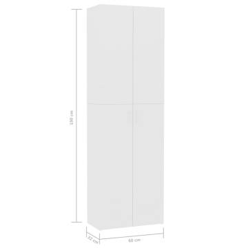 Elegant White Office Cabinet 60x32x190 cm - HipoMarket