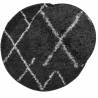 Modern Black and Cream Shaggy Rug Ø 80 cm - Cozy & Stylish Decor