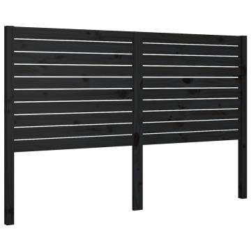 Stylish Black Pine Bed Headboard - 166x4x100 cm