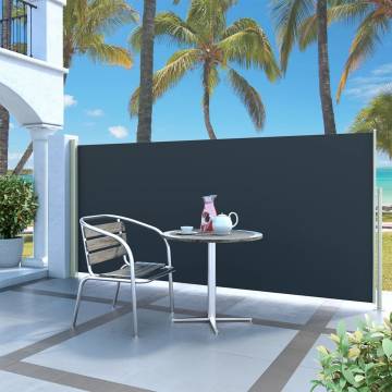 Patio Retractable Side Awning 140x300 cm - Black | HipoMarket